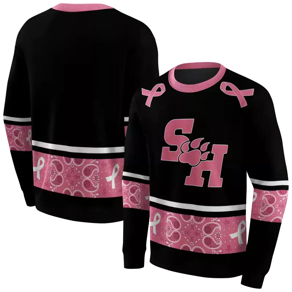 sam houston bearkats awareness ribbon black pink hoodie premium grade sam houston bearkats awareness ribbon black pink hoodie premium grade