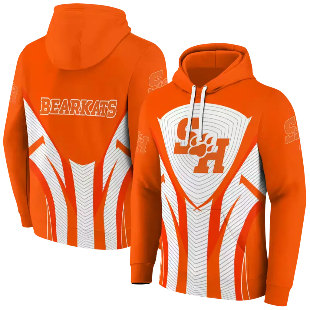 sam houston bearkats concentric lines orange black hoodie fashion forward sam houston bearkats concentric lines orange black hoodie fashion forward