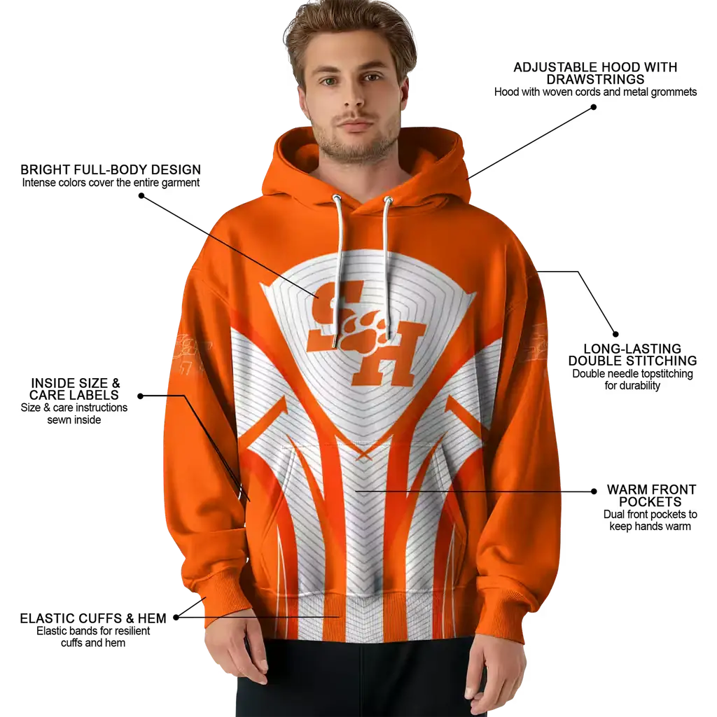 sam houston bearkats concentric lines orange black hoodie latest model sam houston bearkats concentric lines orange black hoodie latest model