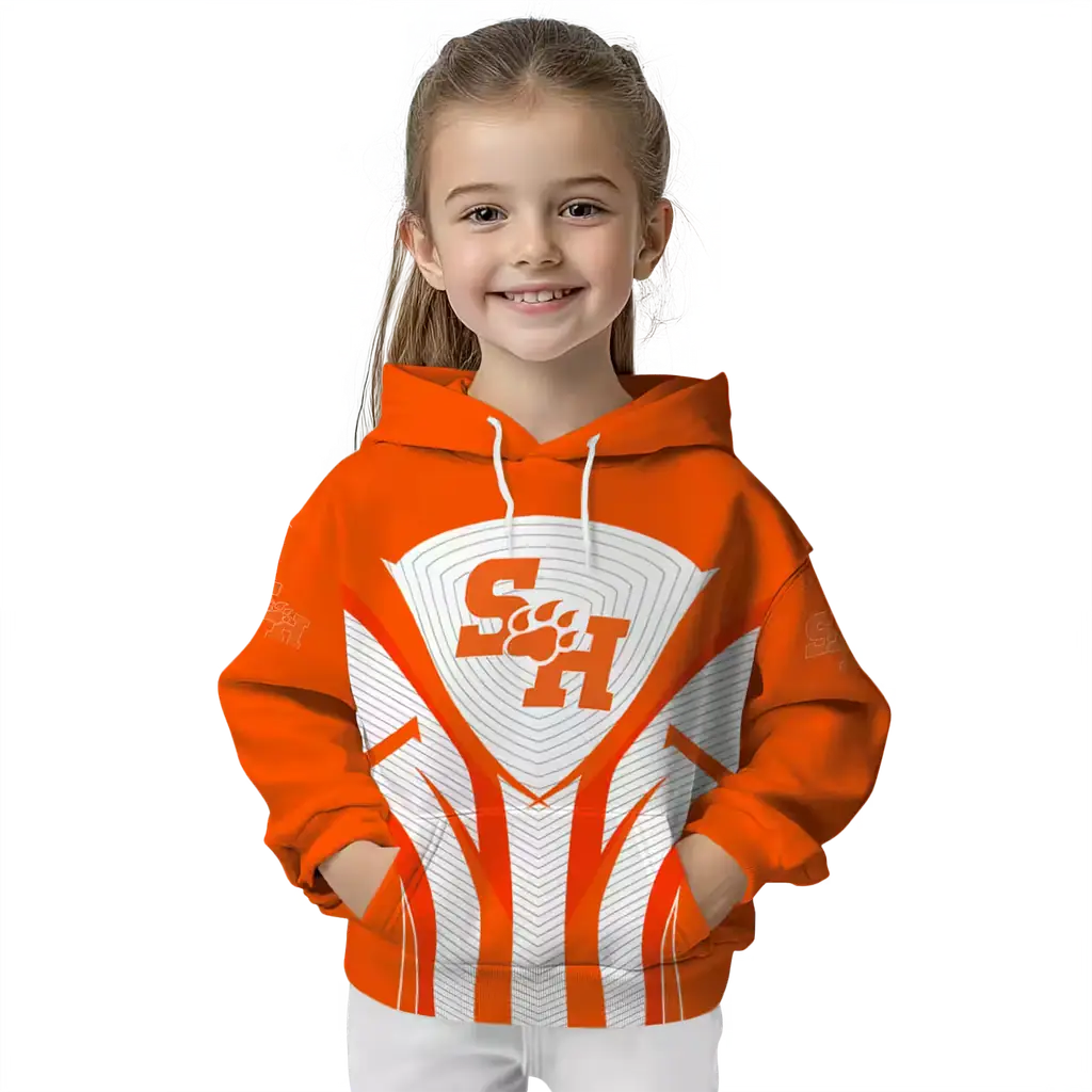 sam houston bearkats concentric lines orange black hoodie top rated sam houston bearkats concentric lines orange black hoodie top rated