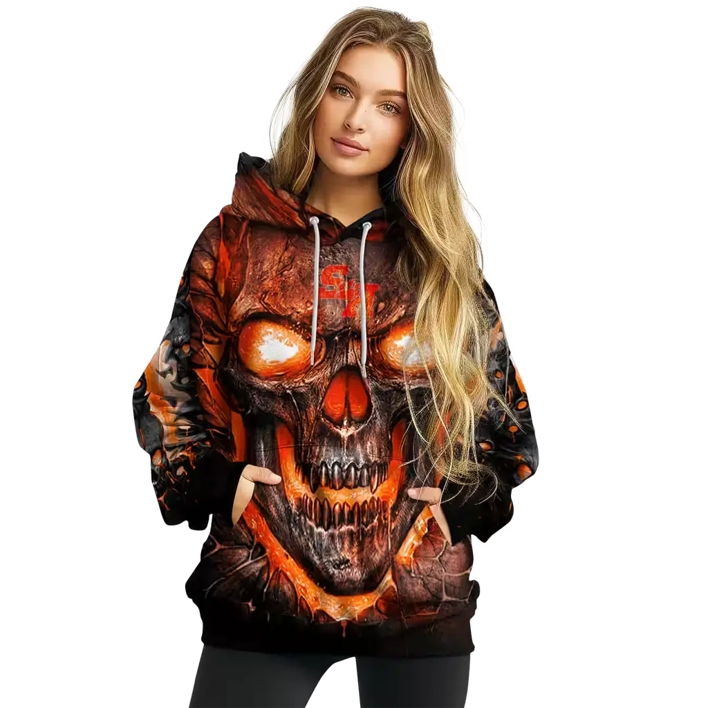 sam houston bearkats demonic skull orange black hoodie high quality sam houston bearkats demonic skull orange black hoodie high quality