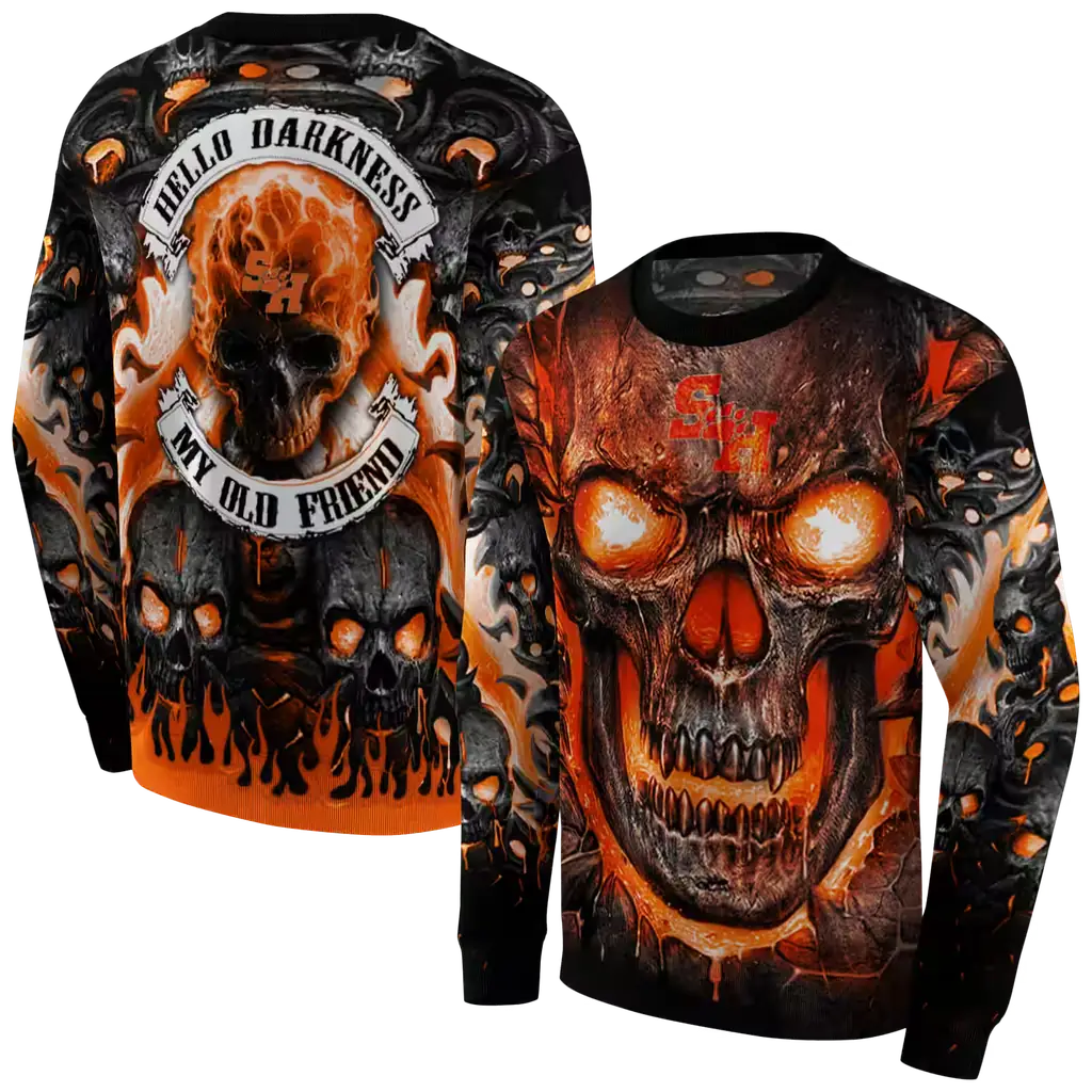 sam houston bearkats demonic skull orange black hoodie premium grade sam houston bearkats demonic skull orange black hoodie premium grade
