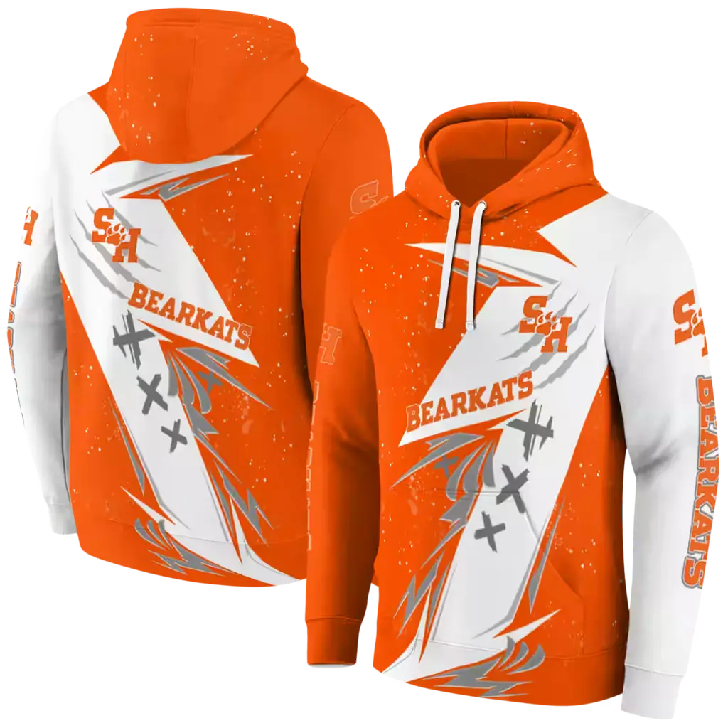 sam houston bearkats dynamic slash orange white hoodie fashion forward sam houston bearkats dynamic slash orange white hoodie fashion forward