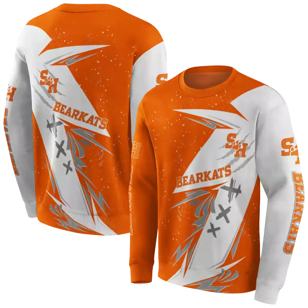 sam houston bearkats dynamic slash orange white hoodie premium grade sam houston bearkats dynamic slash orange white hoodie premium grade