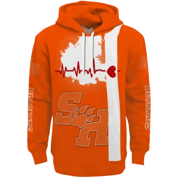 sam houston bearkats football heartbeat orange hoodie best selling