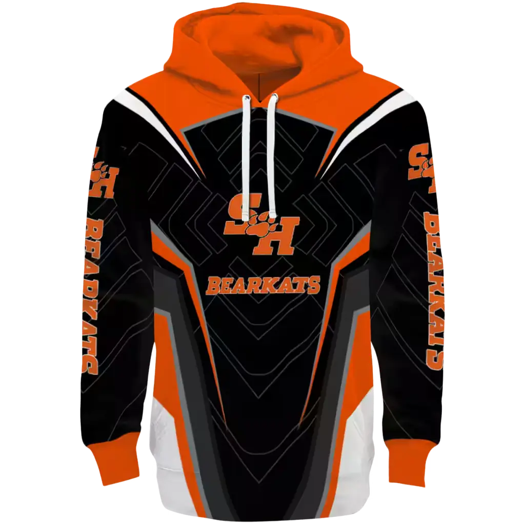 sam houston bearkats futuristic pattern orange black hoodie best selling sam houston bearkats futuristic pattern orange black hoodie best selling