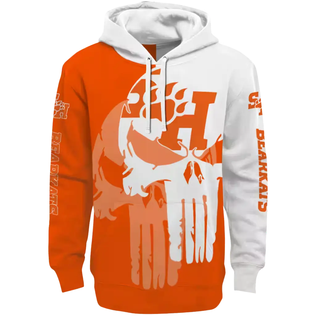 sam houston bearkats graphic punisher orange white hoodie best selling sam houston bearkats graphic punisher orange white hoodie best selling