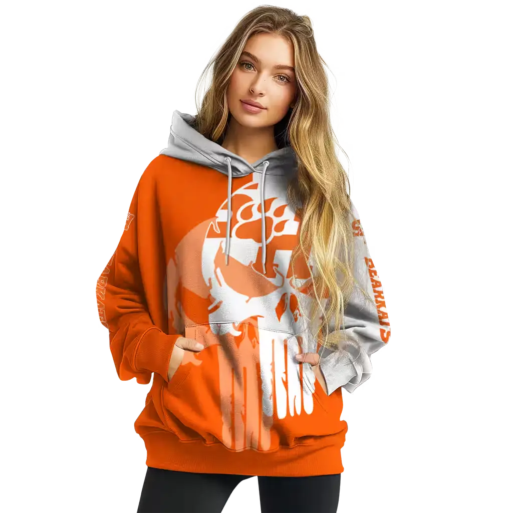 sam houston bearkats graphic punisher orange white hoodie high quality sam houston bearkats graphic punisher orange white hoodie high quality