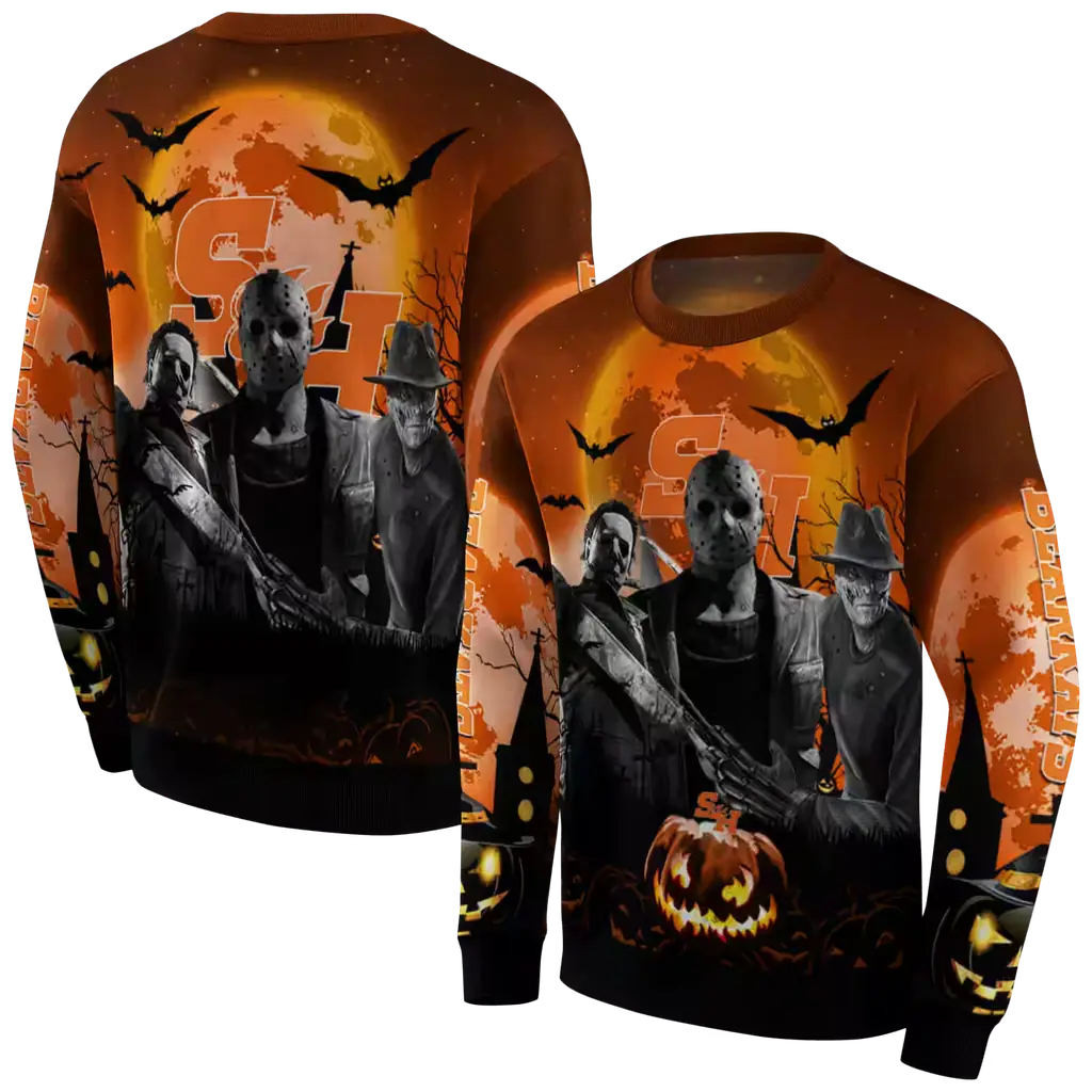 sam houston bearkats halloween vibes orange black hoodie premium grade sam houston bearkats halloween vibes orange black hoodie premium grade