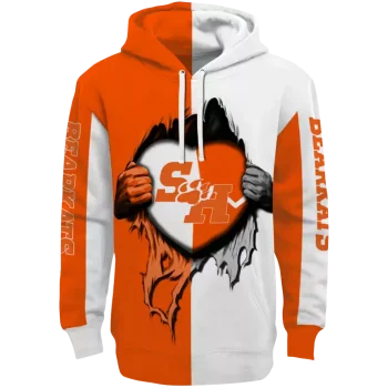 sam houston bearkats heartbeat graphic orange hoodie best selling