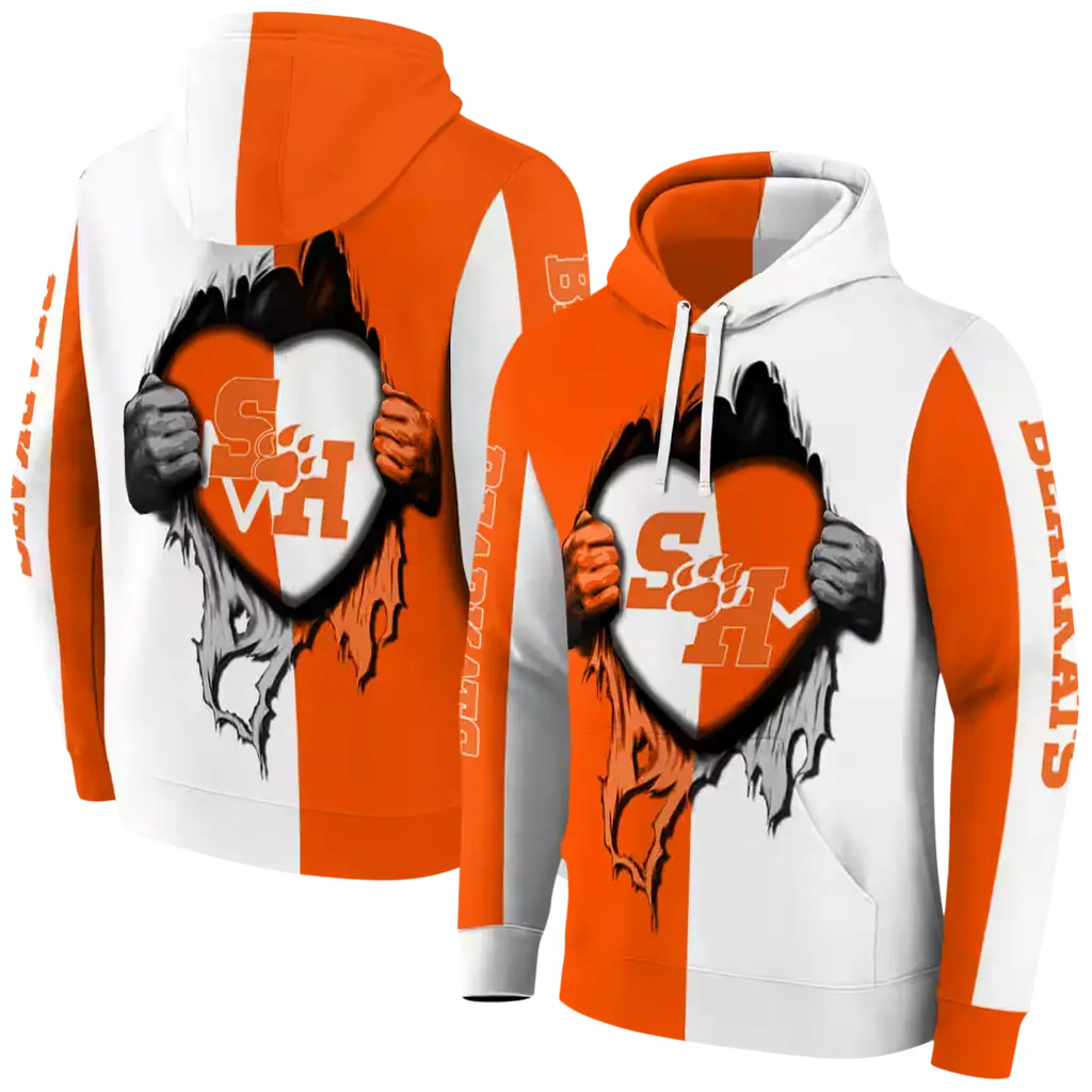 sam houston bearkats heartbeat graphic orange hoodie fashion forward sam houston bearkats heartbeat graphic orange hoodie fashion forward