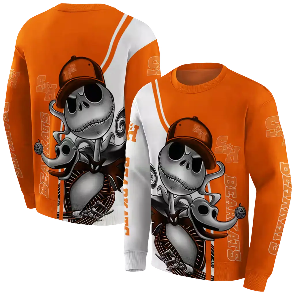 sam houston bearkats jack skellington orange hoodie premium grade sam houston bearkats jack skellington orange hoodie premium grade