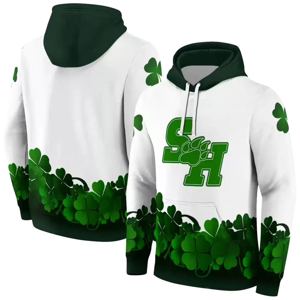sam houston bearkats lucky motif white green hoodie fashion forward sam houston bearkats lucky motif white green hoodie fashion forward