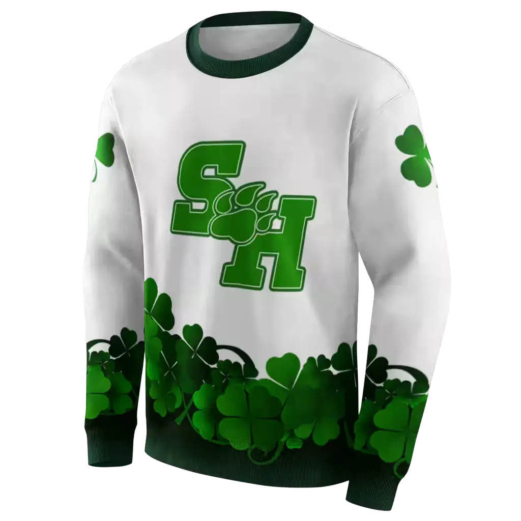 sam houston bearkats lucky motif white green hoodie new arrival sam houston bearkats lucky motif white green hoodie new arrival