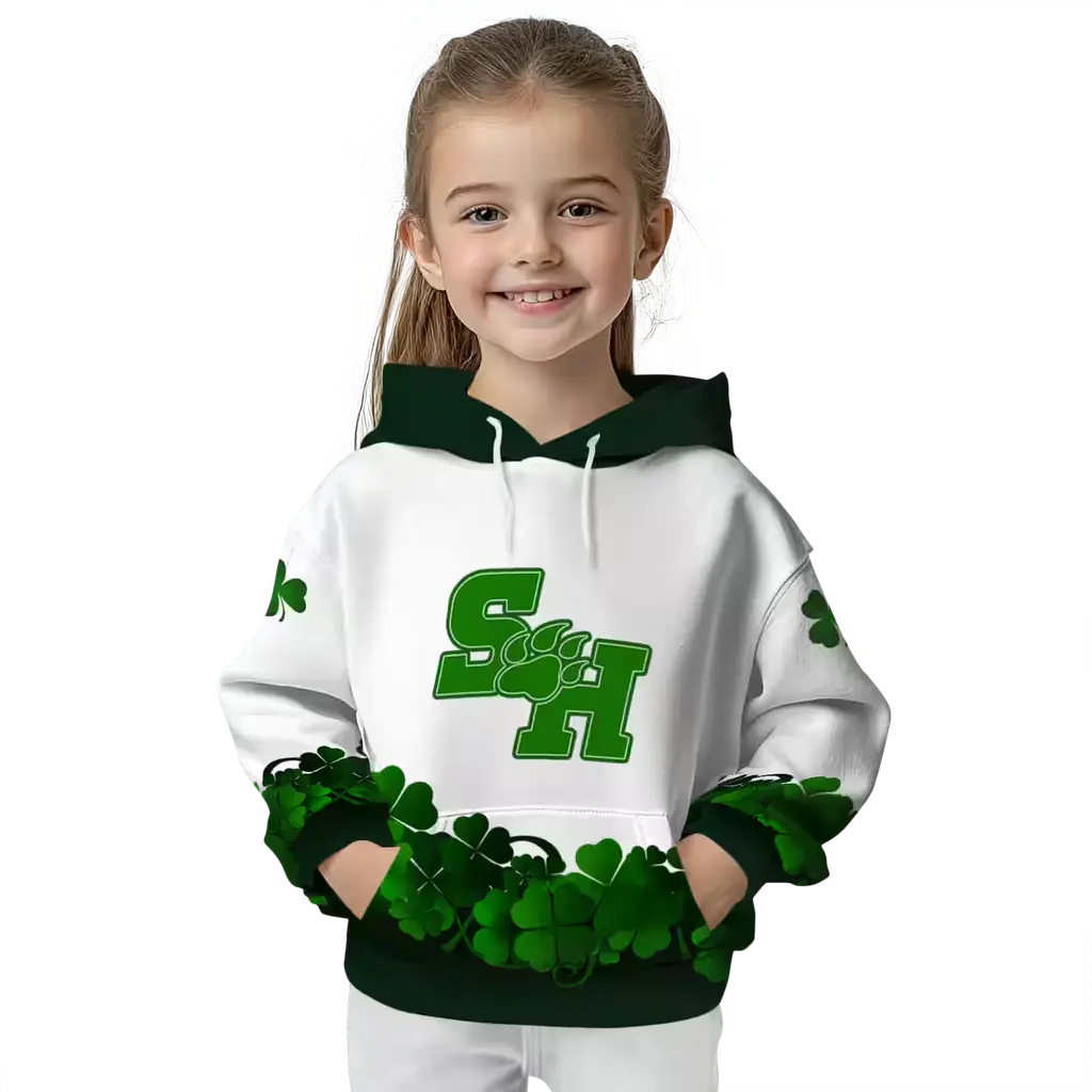 sam houston bearkats lucky motif white green hoodie top rated sam houston bearkats lucky motif white green hoodie top rated
