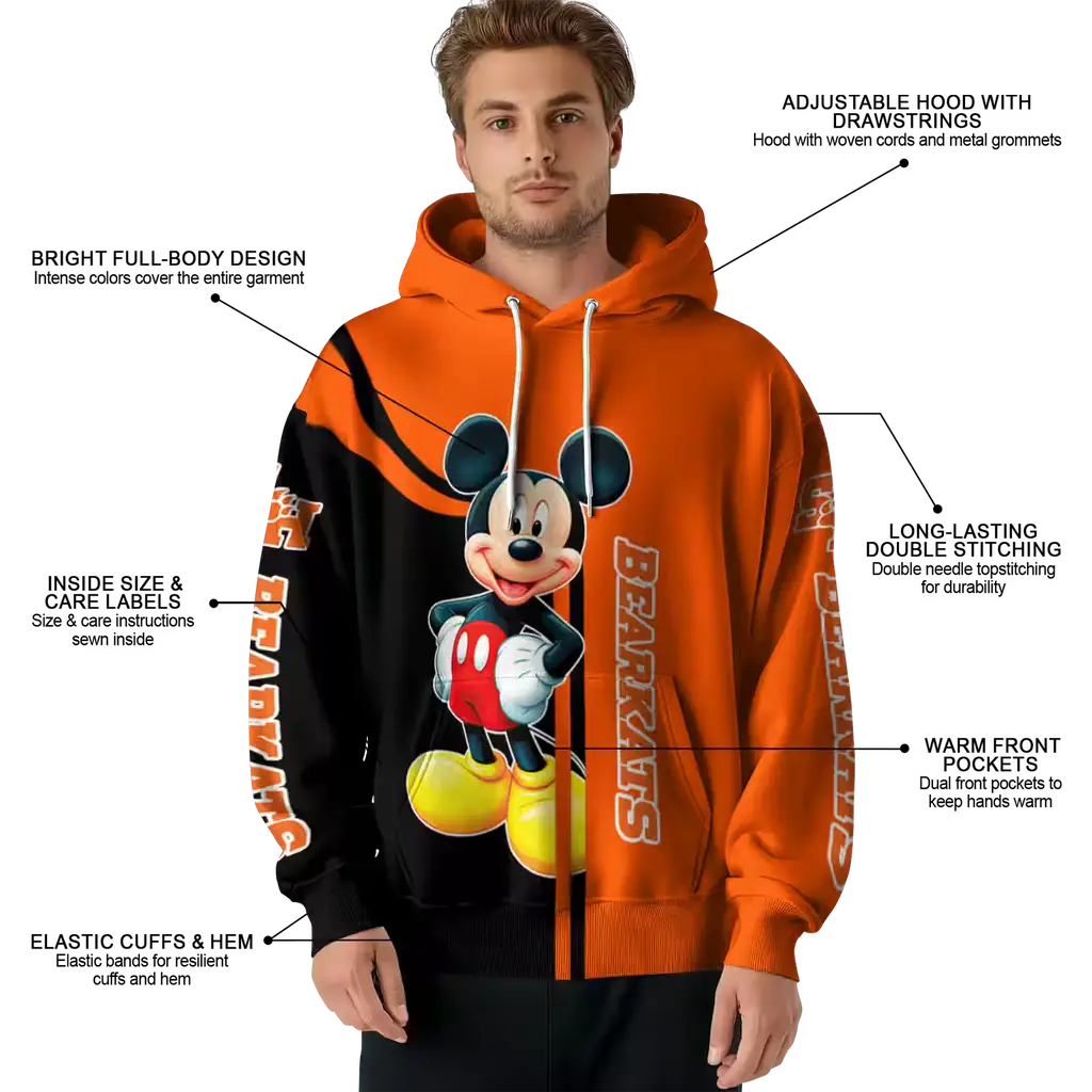 sam houston bearkats mickey mouse orange black hoodie latest model sam houston bearkats mickey mouse orange black hoodie latest model