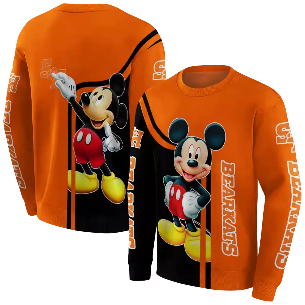sam houston bearkats mickey mouse orange black hoodie premium grade sam houston bearkats mickey mouse orange black hoodie premium grade