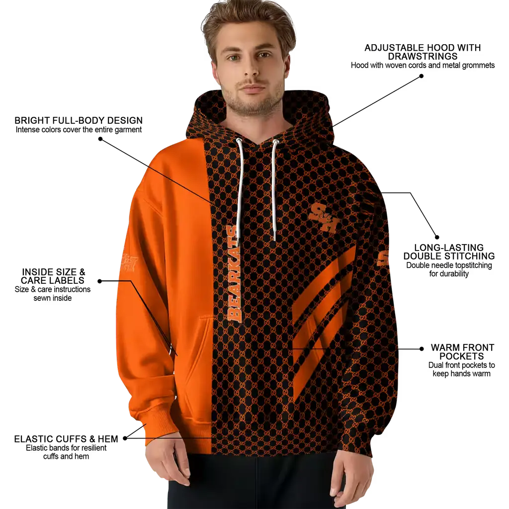 sam houston bearkats monogram pattern orange hoodie latest model sam houston bearkats monogram pattern orange hoodie latest model