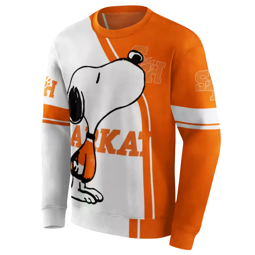 sam houston bearkats playful snoopy orange hoodie new arrival sam houston bearkats playful snoopy orange hoodie new arrival