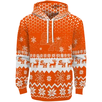 sam houston bearkats reindeer motif orange hoodie best selling