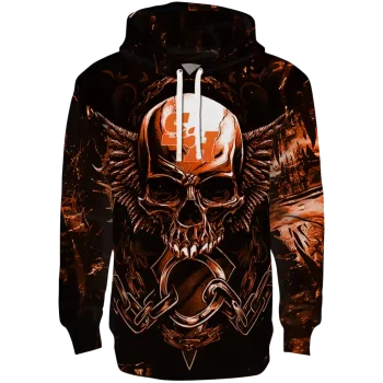 sam houston bearkats skull artwork orange black hoodie best selling
