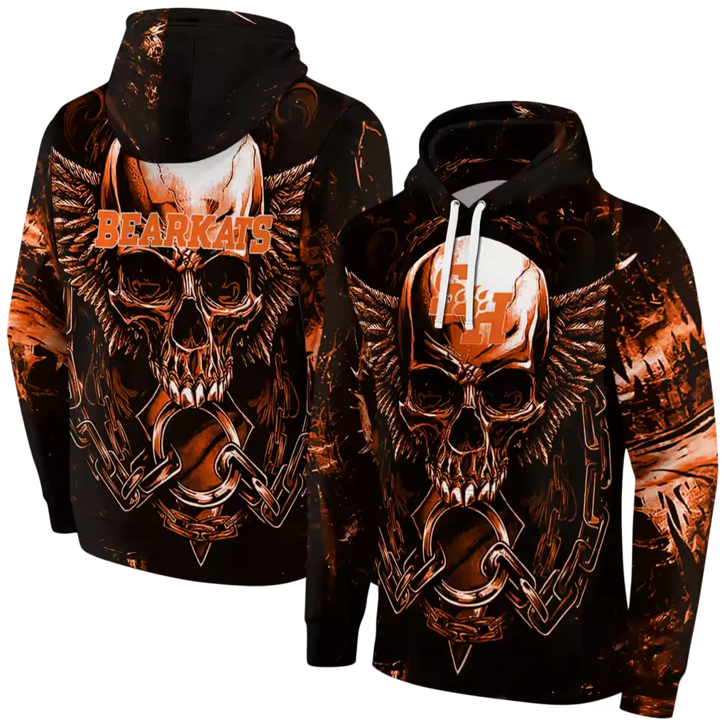 sam houston bearkats skull artwork orange black hoodie fashion forward sam houston bearkats skull artwork orange black hoodie fashion forward
