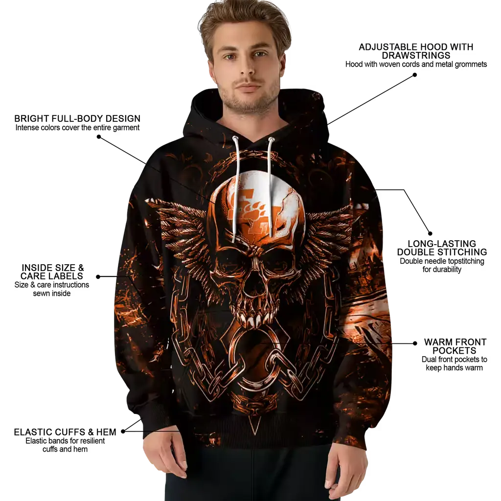 sam houston bearkats skull artwork orange black hoodie latest model sam houston bearkats skull artwork orange black hoodie latest model