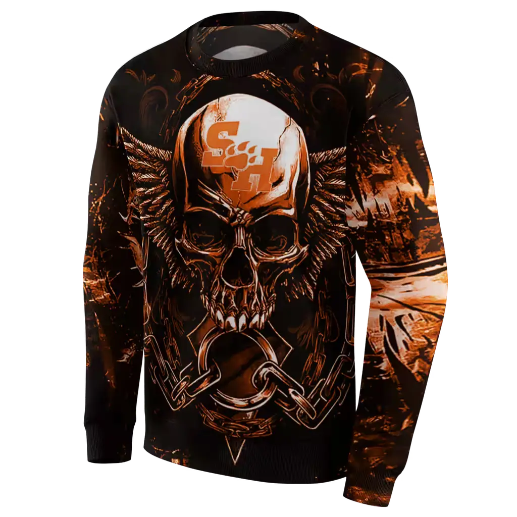 sam houston bearkats skull artwork orange black hoodie new arrival sam houston bearkats skull artwork orange black hoodie new arrival