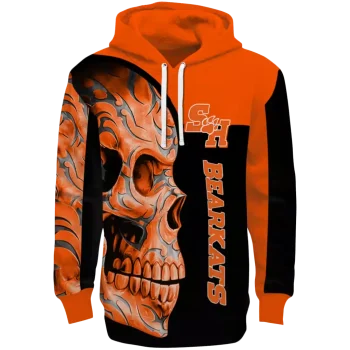 sam houston bearkats skull motif orange black hoodie best selling