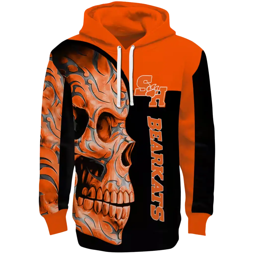 sam houston bearkats skull motif orange black hoodie best selling sam houston bearkats skull motif orange black hoodie best selling