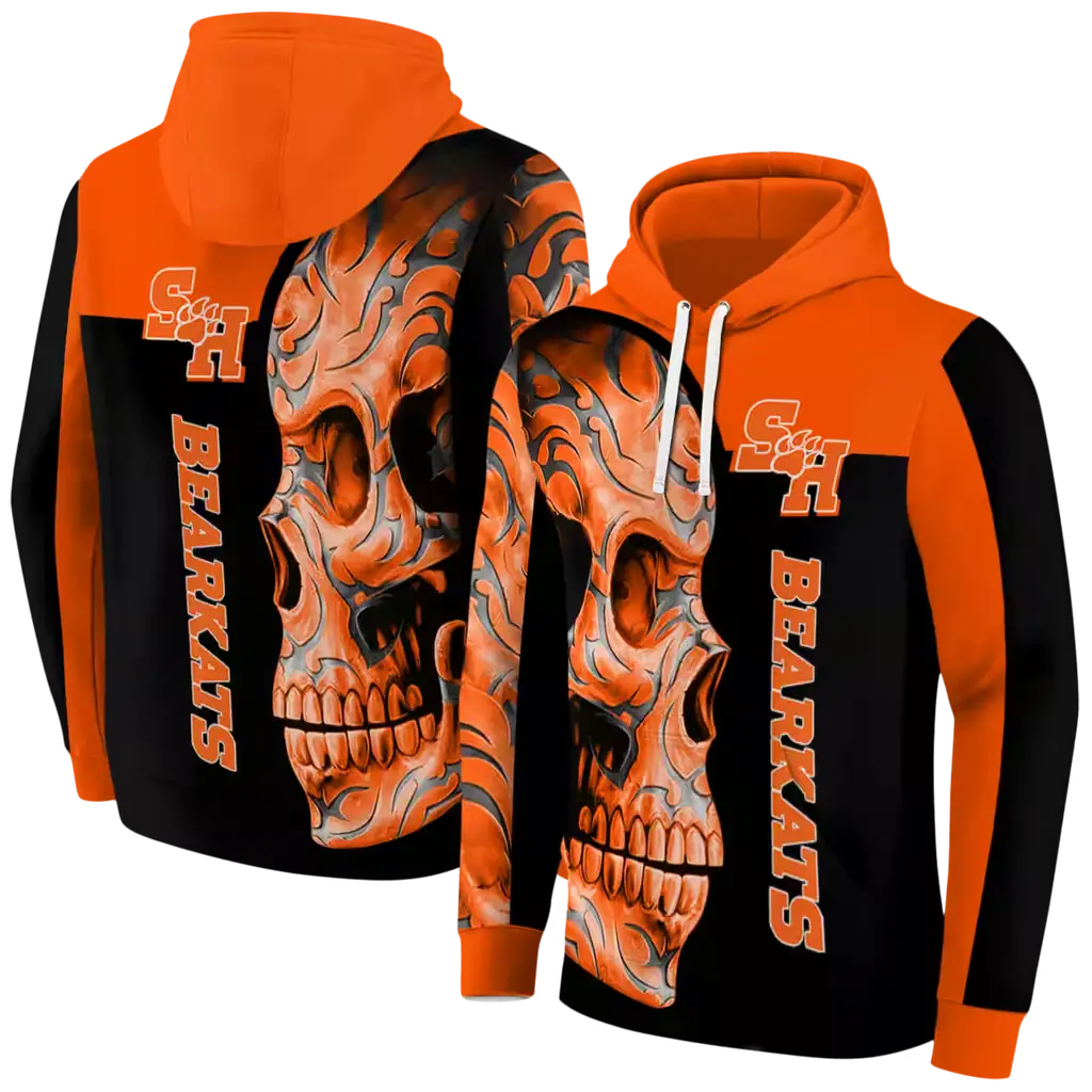 sam houston bearkats skull motif orange black hoodie fashion forward sam houston bearkats skull motif orange black hoodie fashion forward