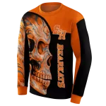 sam houston bearkats skull motif orange black hoodie best selling
