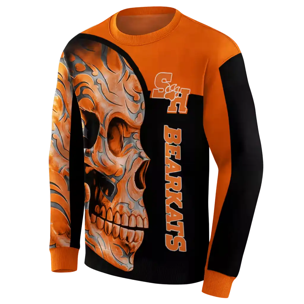 sam houston bearkats skull motif orange black hoodie new arrival sam houston bearkats skull motif orange black hoodie new arrival