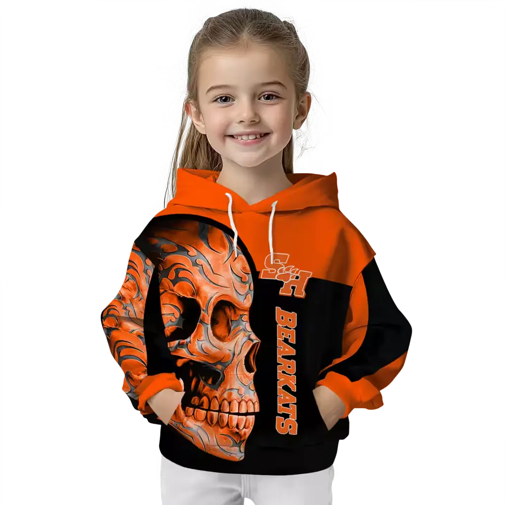 sam houston bearkats skull motif orange black hoodie top rated sam houston bearkats skull motif orange black hoodie top rated