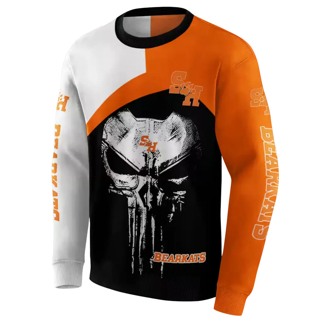 sam houston bearkats skull punisher white black hoodie new arrival sam houston bearkats skull punisher white black hoodie new arrival