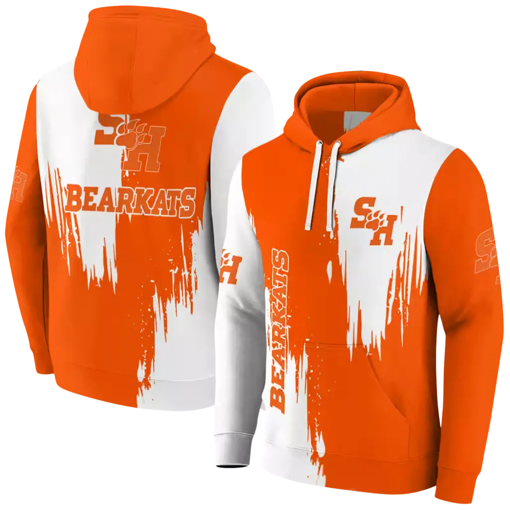 sam houston bearkats splatter effect orange hoodie fashion forward sam houston bearkats splatter effect orange hoodie fashion forward