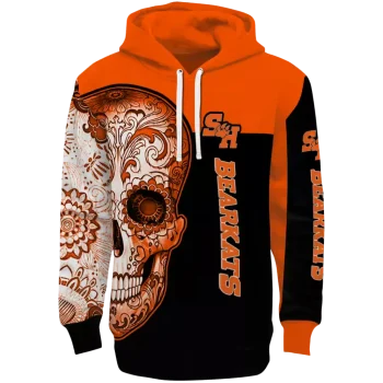 sam houston bearkats sugar skull orange black hoodie best selling
