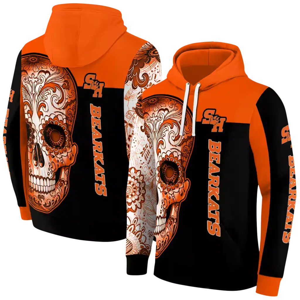 sam houston bearkats sugar skull orange black hoodie fashion forward sam houston bearkats sugar skull orange black hoodie fashion forward
