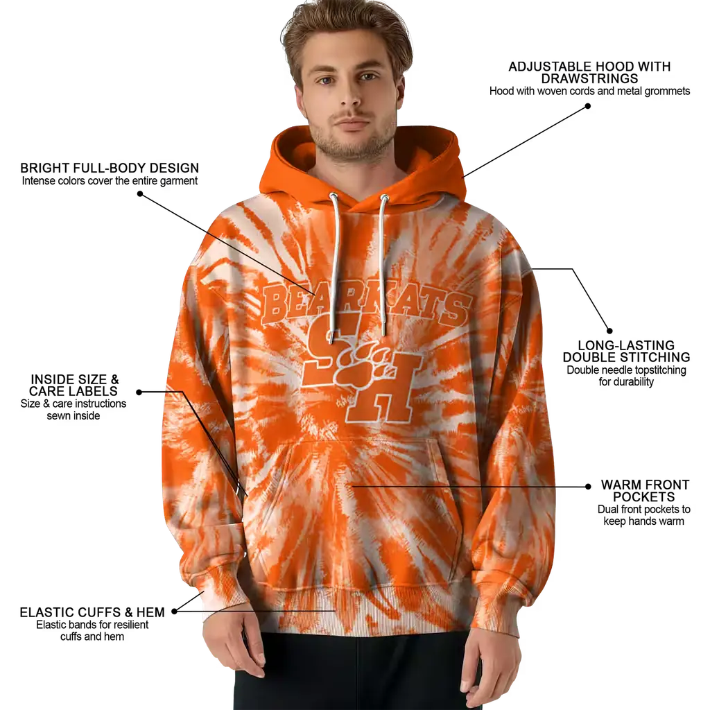 sam houston bearkats tie dye pattern orange hoodie latest model sam houston bearkats tie dye pattern orange hoodie latest model