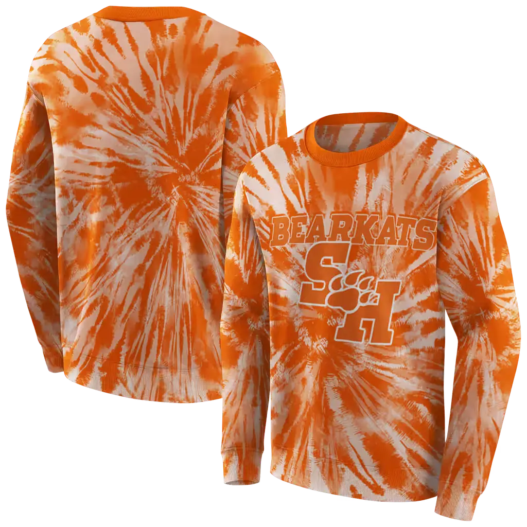 sam houston bearkats tie dye pattern orange hoodie premium grade sam houston bearkats tie dye pattern orange hoodie premium grade