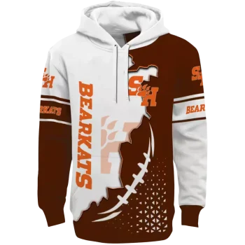 sam houston bearkats triangular pattern orange white hoodie best selling