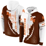 sam houston bearkats triangular pattern orange white hoodie best selling