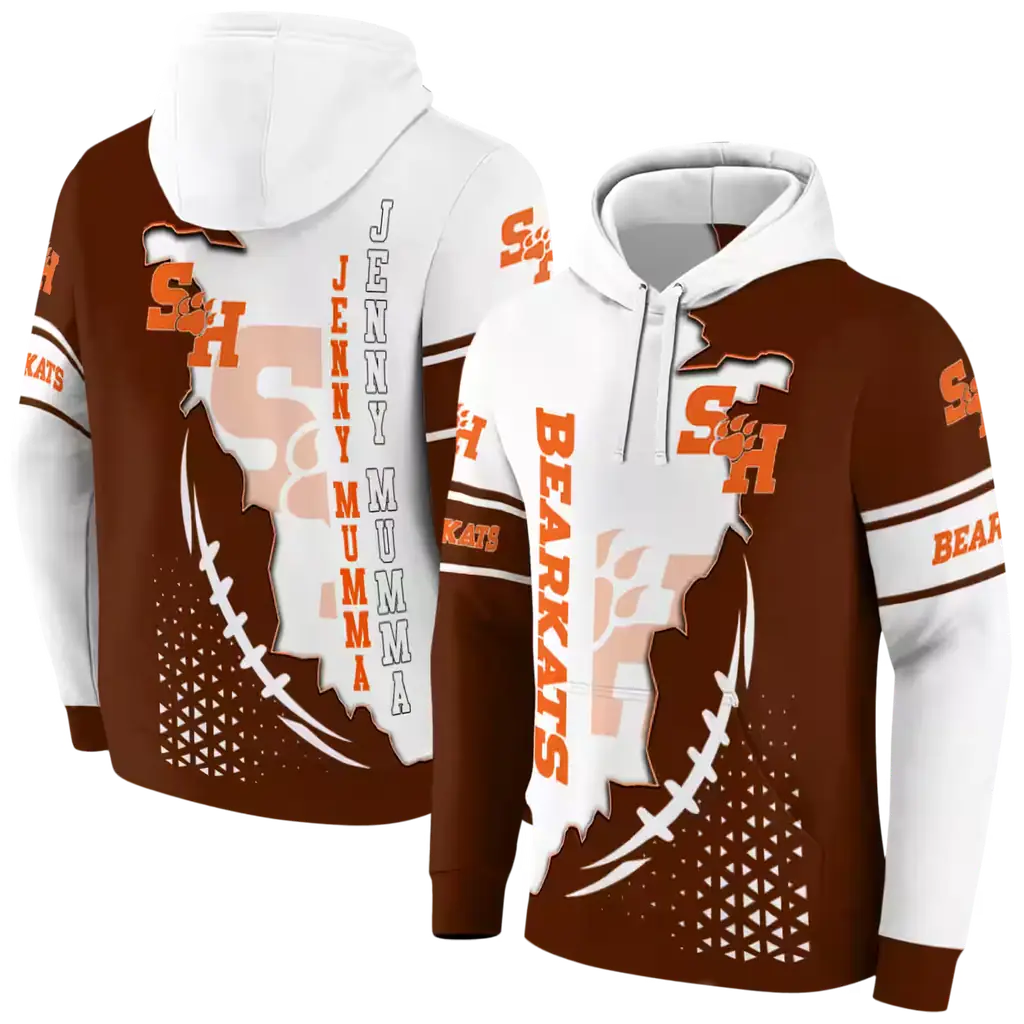 sam houston bearkats triangular pattern orange white hoodie fashion forward sam houston bearkats triangular pattern orange white hoodie fashion forward