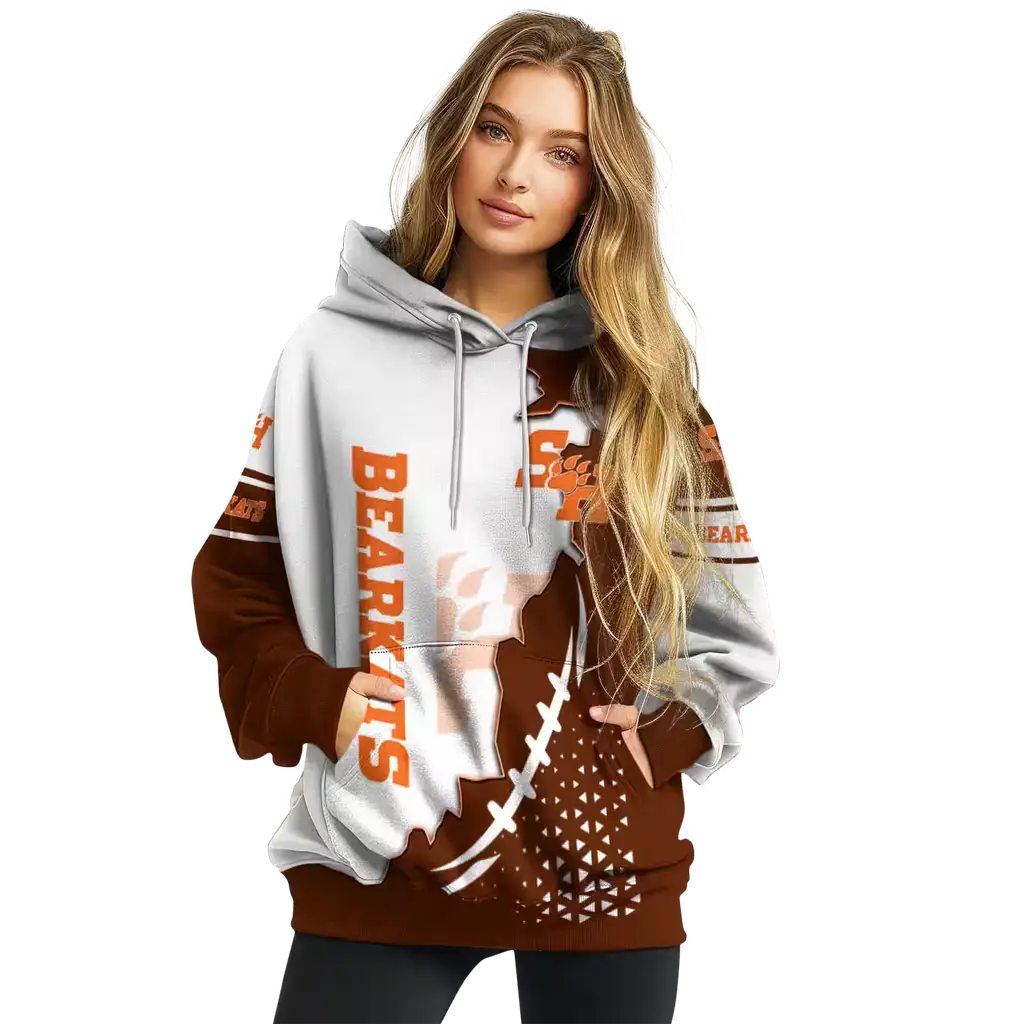 sam houston bearkats triangular pattern orange white hoodie high quality sam houston bearkats triangular pattern orange white hoodie high quality