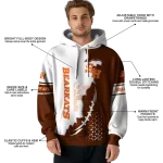 sam houston bearkats triangular pattern orange white hoodie best selling