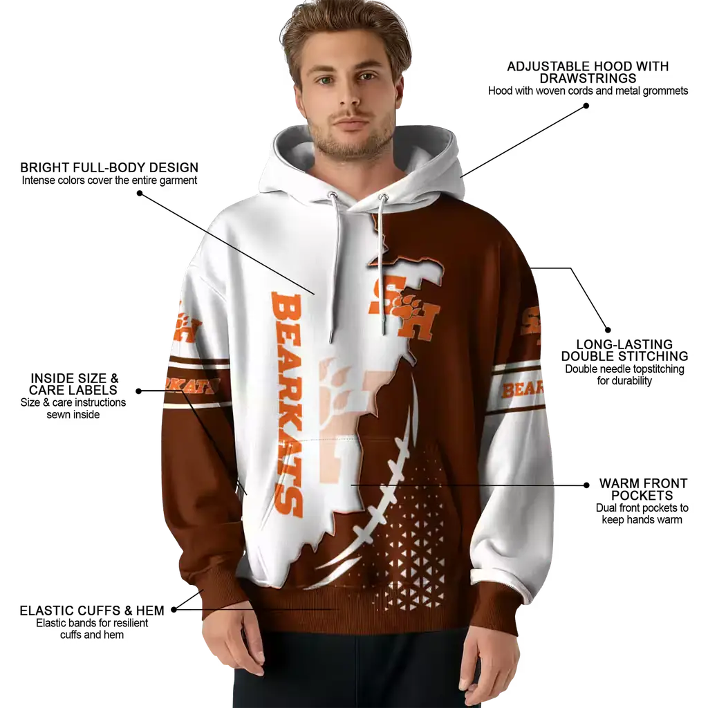 sam houston bearkats triangular pattern orange white hoodie latest model sam houston bearkats triangular pattern orange white hoodie latest model