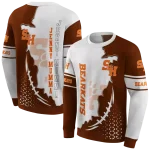 sam houston bearkats triangular pattern orange white hoodie best selling