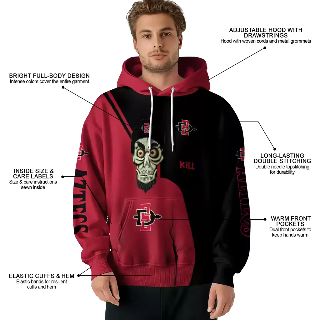 san diego state aztecs achmed skull red hoodie latest model san diego state aztecs achmed skull red hoodie latest model