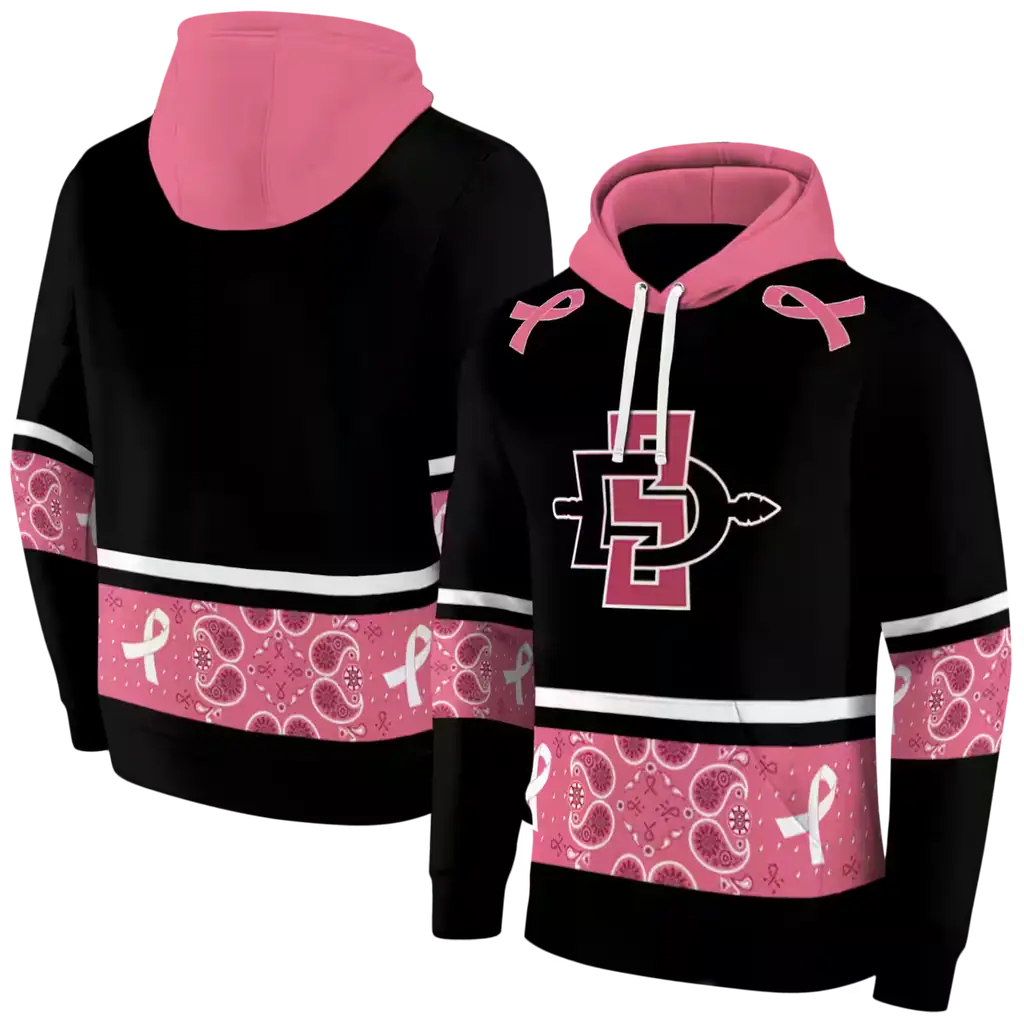 san diego state aztecs awareness ribbon black pink hoodie fashion forward san diego state aztecs awareness ribbon black pink hoodie fashion forward
