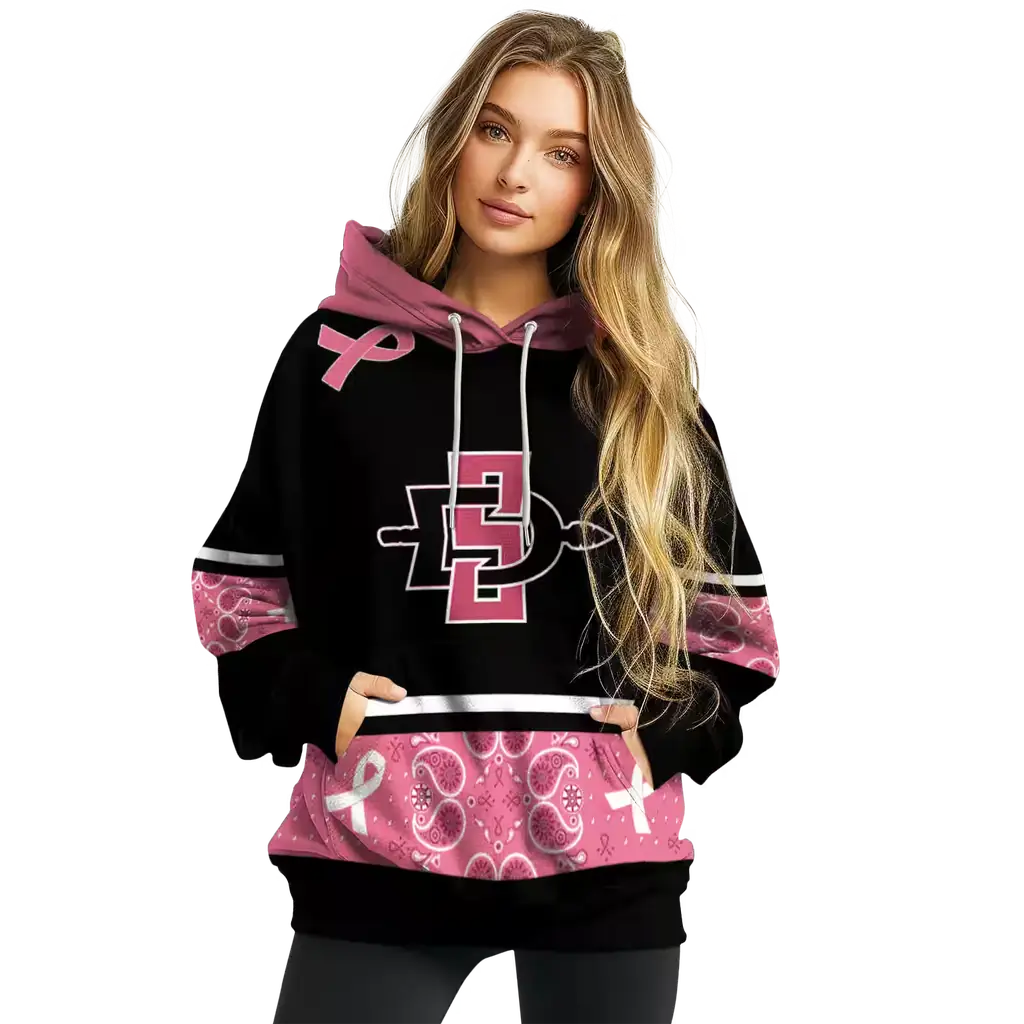 san diego state aztecs awareness ribbon black pink hoodie high quality san diego state aztecs awareness ribbon black pink hoodie high quality